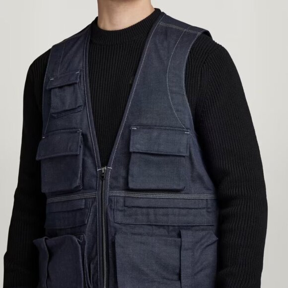 Men's Black Utility Vest - Picture 6 of 8